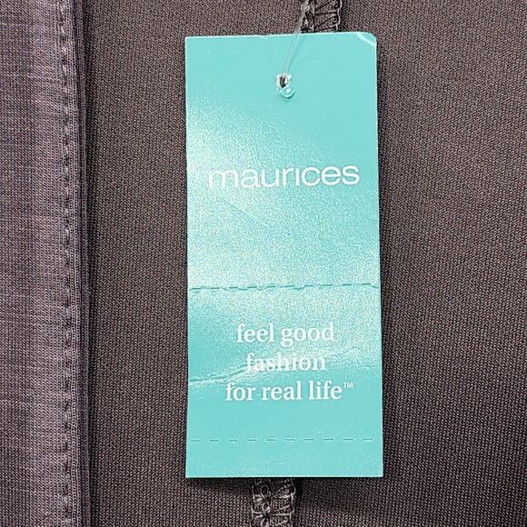 NEW Maurices Cardigan Womens XL Gray Brown Stretch Open Front Cocoon Sweater - Picture 6 of 14